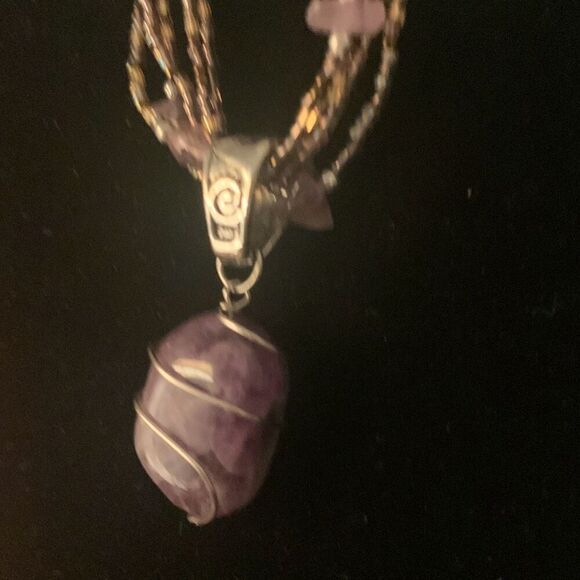 Amethyst Multi Strand Beaded Necklace - Picture 5 of 14